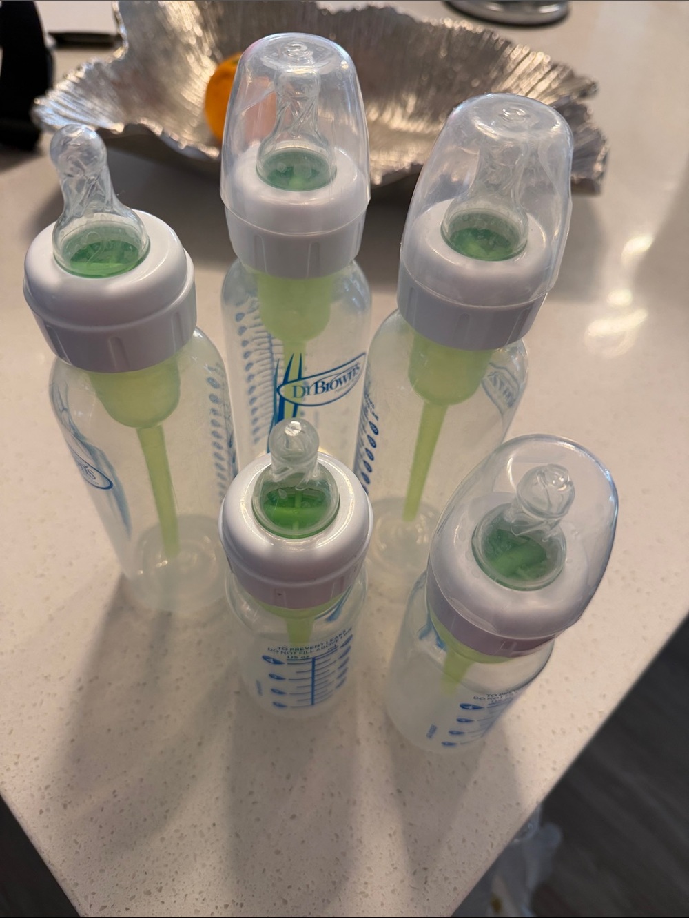 Clear dr brown  Vent Baby Bottles - Pack of 5